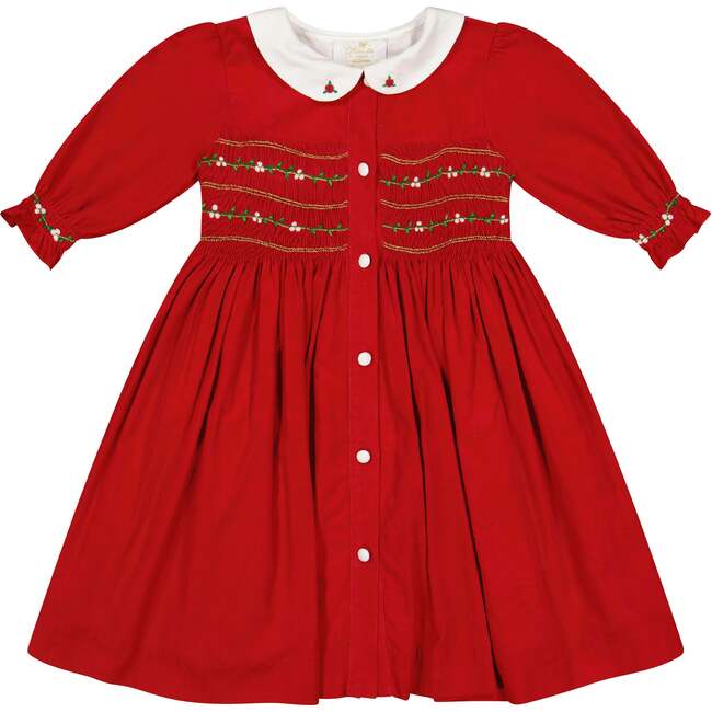 Olympe Red Holiday Smocked Dress