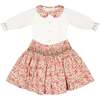 Marie Red Floral Smocked Skirt And Blouse Set - Mixed Apparel Set - 1 - thumbnail