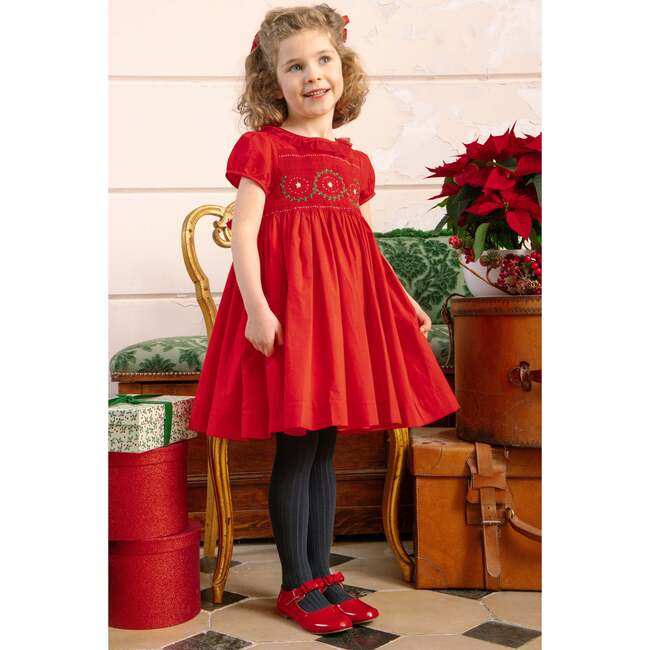 Sofia Red Smocked Dress - Dresses - 4