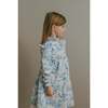 Aoki Long Sleeve Dress, Blue Toile - Dresses - 4