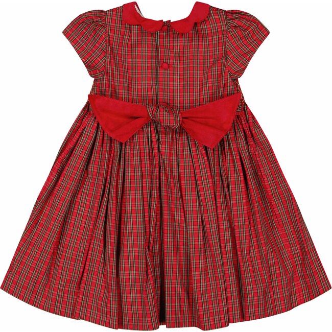 Marguerite Red Tartan Smocked Dress - Dresses - 3