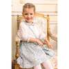 Marie Blue Floral Smocked Skirt Blouse Set - Mixed Apparel Set - 2