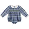 Heidi Blue Tartan Baby Romper - Rompers - 1 - thumbnail