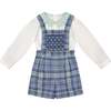 George Blue Tartan Overalls And Shirt - Mixed Apparel Set - 1 - thumbnail