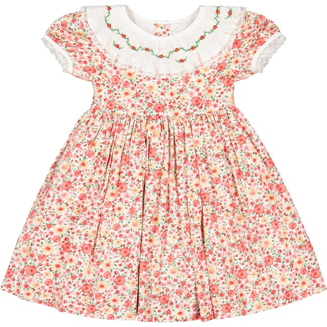 Celestine Red Floral Smocked Romper