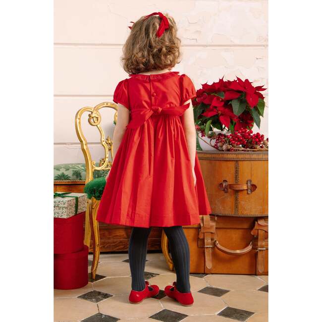 Sofia Red Smocked Dress - Dresses - 5
