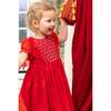 Camelia Red Cotton Smocked Dress - Dresses - 2