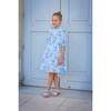 Aoki 3/4 Sleeve Dress, Blue Toile - Dresses - 4