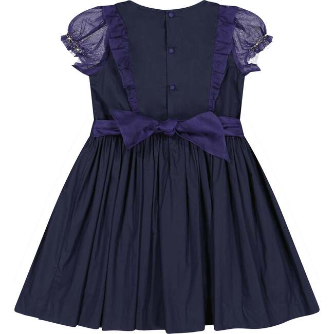 Camelia Navy Cotton Smocked Dress - Dresses - 3