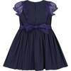 Camelia Navy Cotton Smocked Dress - Dresses - 3
