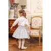 Marie Blue Floral Smocked Skirt Blouse Set - Mixed Apparel Set - 3