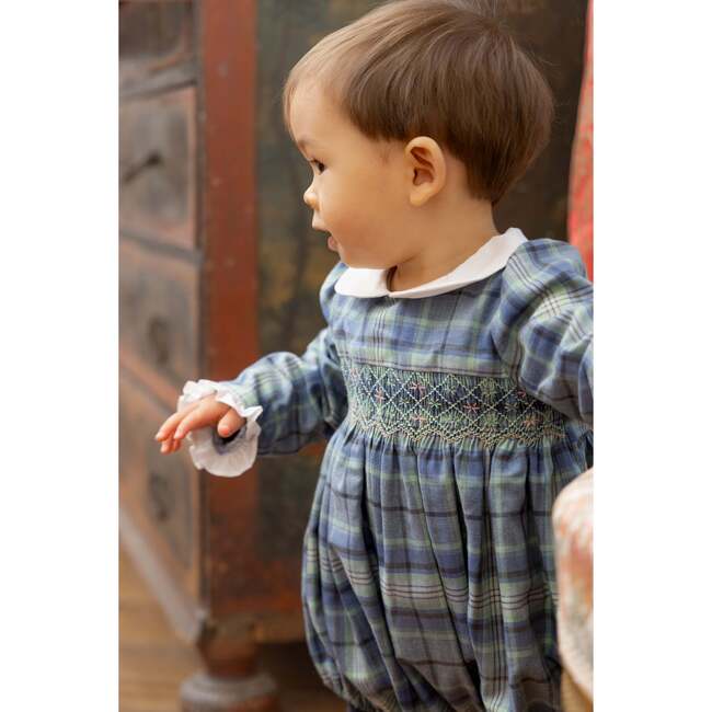 Heidi Blue Tartan Baby Romper - Rompers - 2