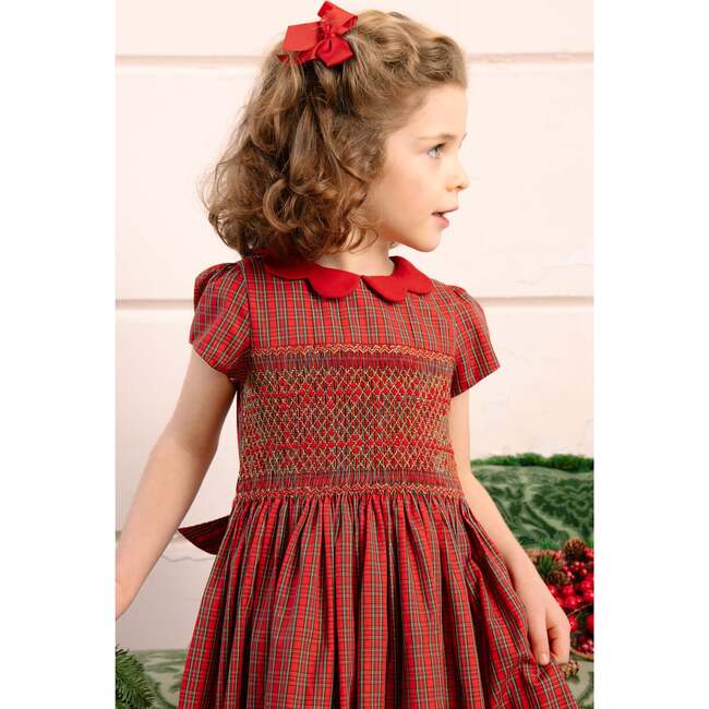 Marguerite Red Tartan Smocked Dress - Dresses - 5