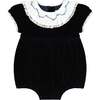 Celestine Navy Velvet Smocked Romper - Rompers - 1 - thumbnail