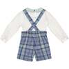 George Blue Tartan Overalls And Shirt - Mixed Apparel Set - 3