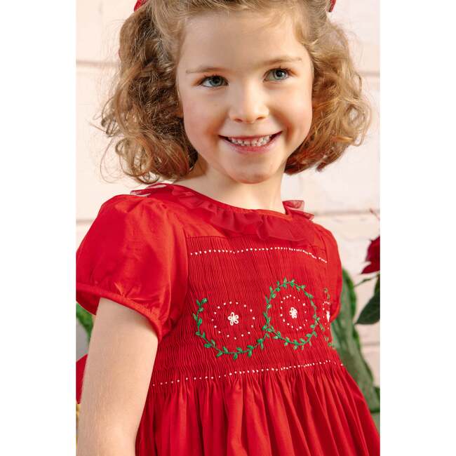Sofia Red Smocked Dress - Dresses - 6