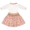 Marie Red Floral Smocked Skirt And Blouse Set - Mixed Apparel Set - 3