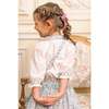 Marie Blue Floral Smocked Skirt Blouse Set - Mixed Apparel Set - 4
