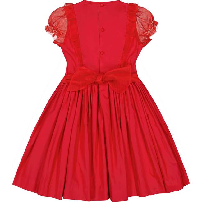 Camelia Red Cotton Smocked Dress - Dresses - 3