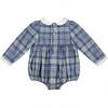 Heidi Blue Tartan Baby Romper - Rompers - 3
