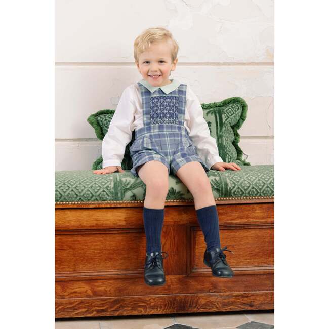 George Blue Tartan Overalls And Shirt - Mixed Apparel Set - 4