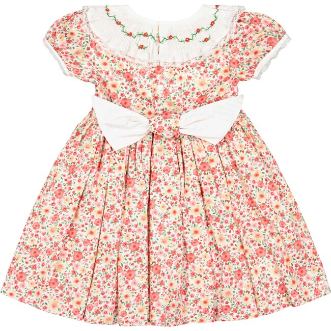 Celestine Red Floral Smocked Romper - Rompers - 3