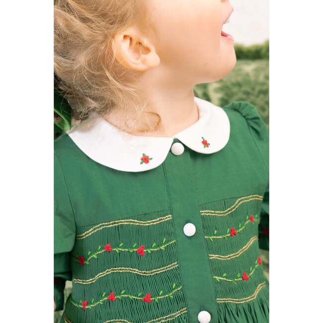 Olympe Green Smocked Christmas Dress - Dresses - 5