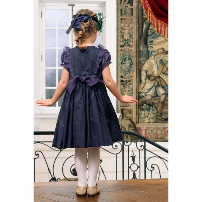 Camelia Navy Cotton Smocked Dress - Dresses - 5