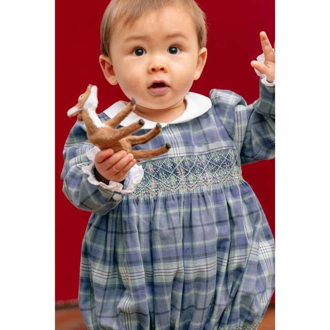 Heidi Blue Tartan Baby Romper - Rompers - 4
