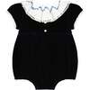 Celestine Navy Velvet Smocked Romper - Rompers - 3