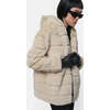 Women's Goldie Pluche™ Hooded Tiered Short Coat, Latte - Coats - 4