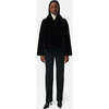 Women's Elis Pluche™ Fauz Seude Spread Collar Short Coat, Noir - Coats - 1 - thumbnail