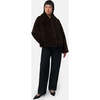 Women's Elis Pluche™ Fauz Seude Spread Collar Short Coat, Espresso - Coats - 1 - thumbnail