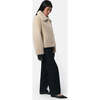 Women's Elis Pluche™ Fauz Seude Spread Collar Short Coat, Latte - Coats - 2