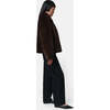 Women's Elis Pluche™ Fauz Seude Spread Collar Short Coat, Espresso - Coats - 2