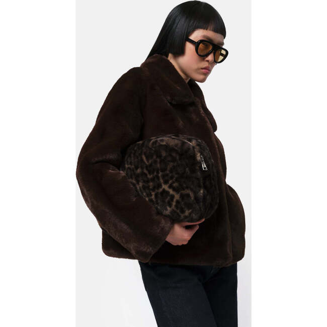 Women's Elis Pluche™ Fauz Seude Spread Collar Short Coat, Espresso - Coats - 4
