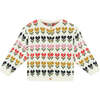 Malin Baby Cardigan, Tulip Fields Ecru - Cardigans - 1 - thumbnail