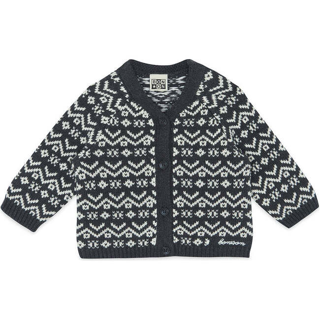 Mozza Baby Cardigan, Carbone Black