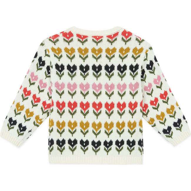 Malin Baby Cardigan, Tulip Fields Ecru - Cardigans - 2