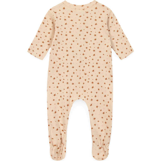 Mynight Stars Footie Pajamas, Pink Ecru - Footie Pajamas - 3