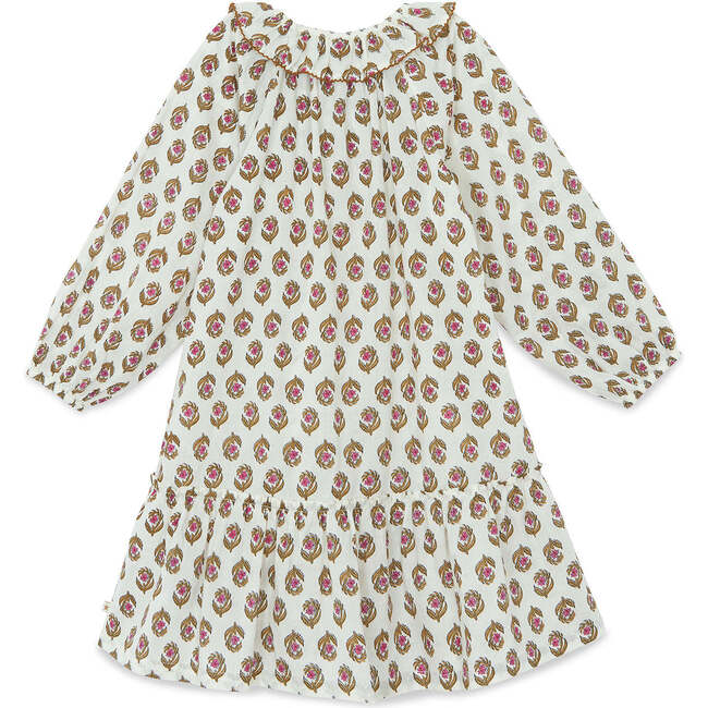 Daria Dress, Retro Fleur Ecru - Dresses - 2