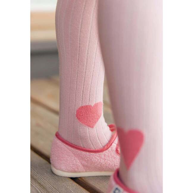 Mippy Heart Tights, Rose Blossom Pink - Tights - 2