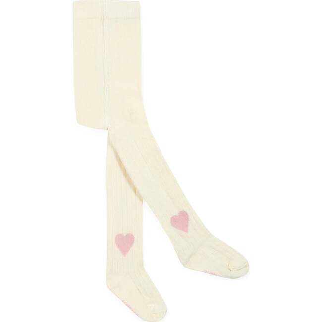 Mippy Heart Tights, Ecru