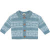Lucien Baby Cardigan, Bleu Frost Blue - Cardigans - 1 - thumbnail