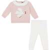 Lily Bird Baby Outfit, Rose Blossom Pink - Mixed Apparel Set - 4