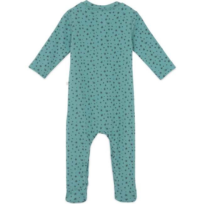 Mynight Stars Footie Pajamas, Bleu Vintage Blue - Footie Pajamas - 2