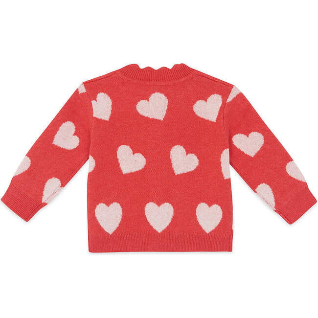 Mina Heart Baby Cardigan, Rose Faroe Pink - Cardigans - 2