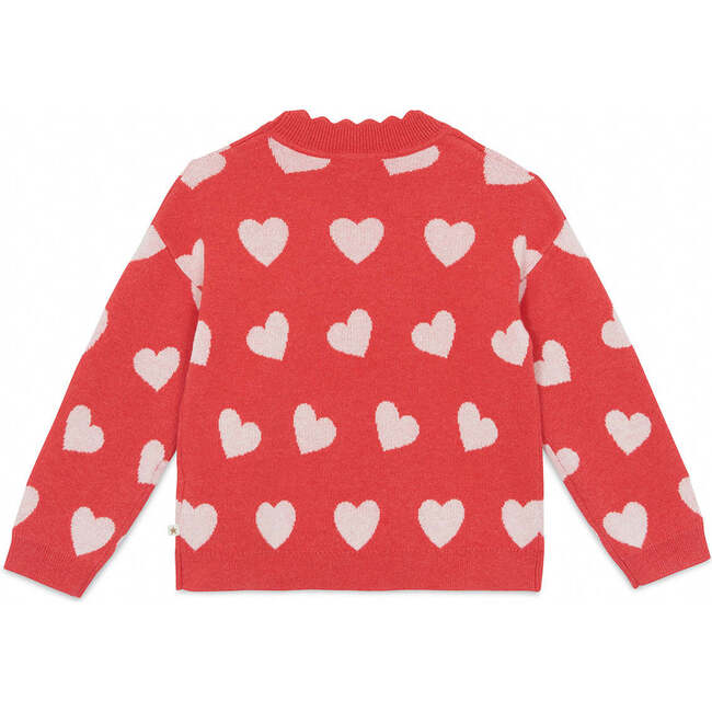 Mila Heart Sweater, Rose Faroe Pink - Sweaters - 2
