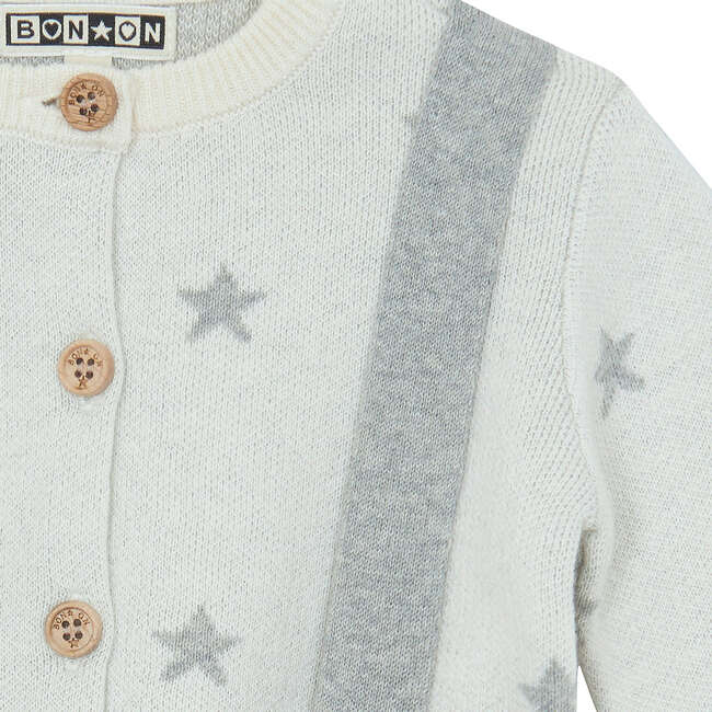 Stars Cardigan & Knit Pants Baby Set, Grey Grey - Cardigans - 2