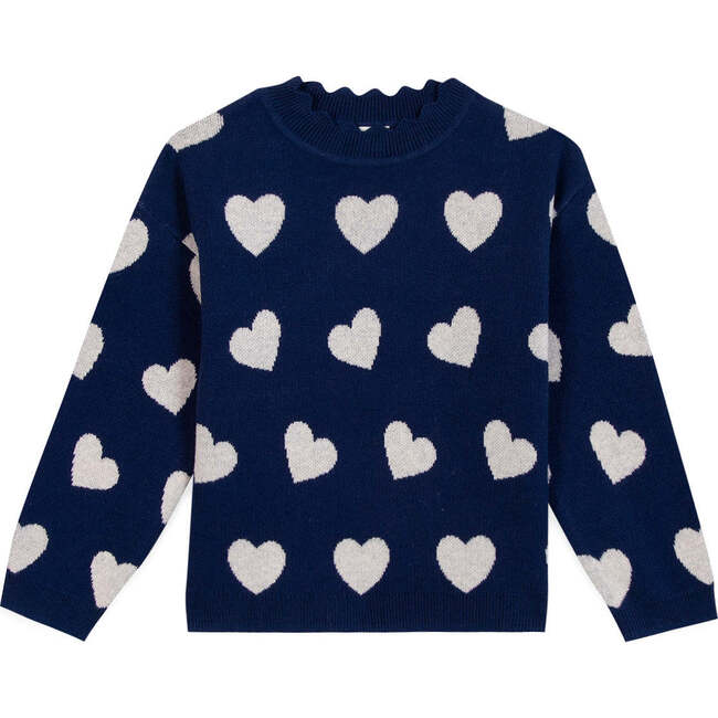 Mila Heart Sweater, Bleu Brut Blue